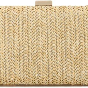 Straw Clutch Purses for Women Summer Evening Bag Raffia Crossbody Purses Woven B